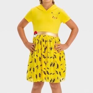 Girls' Pokémon Pikachu Cosplay Short Sleeve Tutu Dress - Yellow